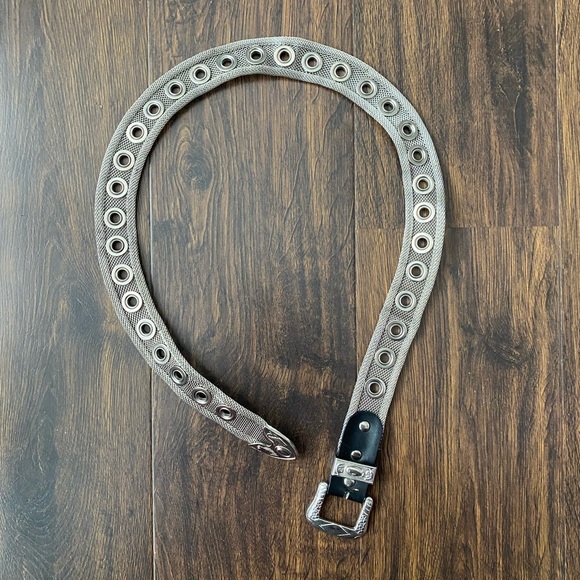 Metal and Leather Belt - Picture 1 of 1
